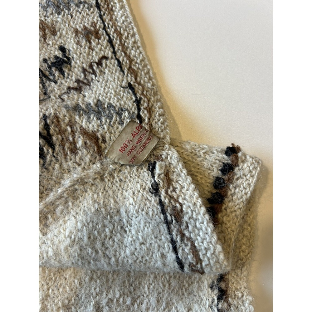 INCA Vintage Open Knit Vest 100% Alpaca *Made In Peru Gorgeous - Picture 6 of 12
